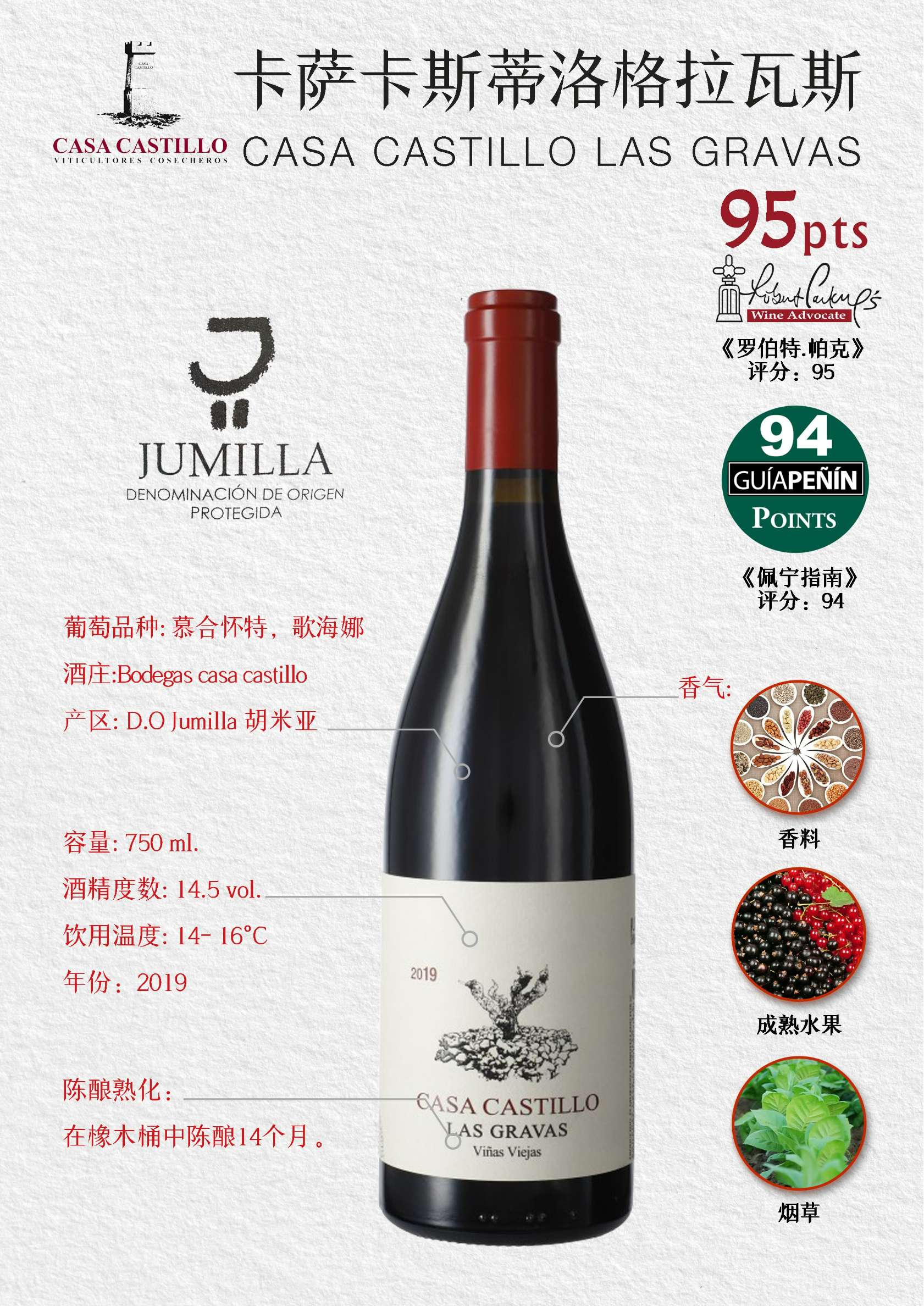 卡萨卡斯蒂洛格拉瓦斯红葡萄酒