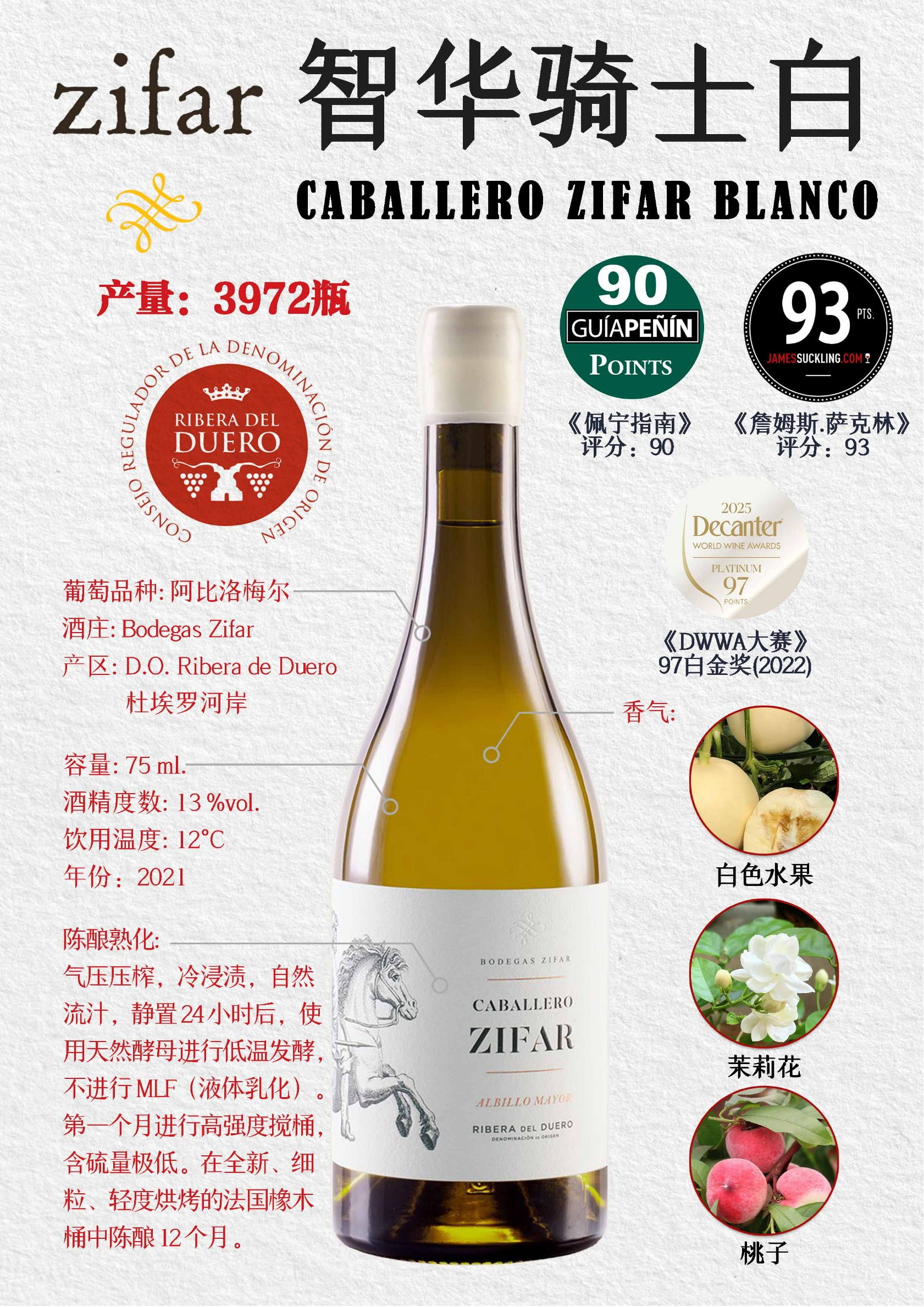 智华骑士白葡萄酒